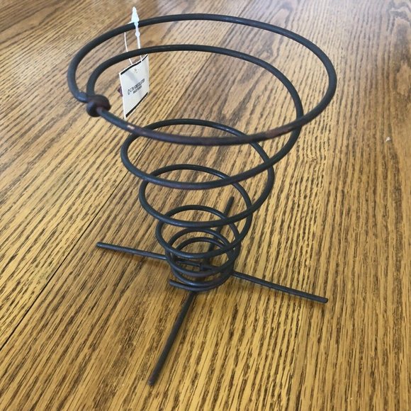 Set of 2 Metal Spiral Cone Serving Basket French Fry Chip Appetizer Holder - Picture 3 of 9